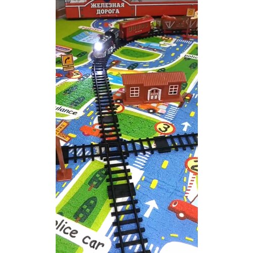 Детская железная дорога Пассажирский поезд с эффектом звука и света деревянные игрушки mapacha железная дорога