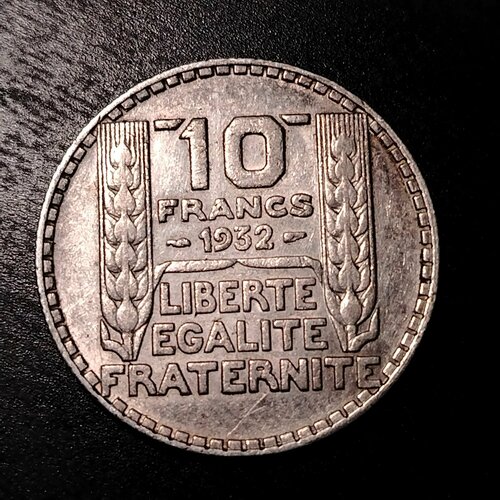 Монета 10 франков Франция 1932 год