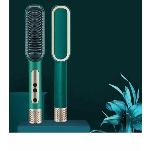 Расческа выпрямитель для кудрявых волос утюжок для укладки Зеленый 187700₽