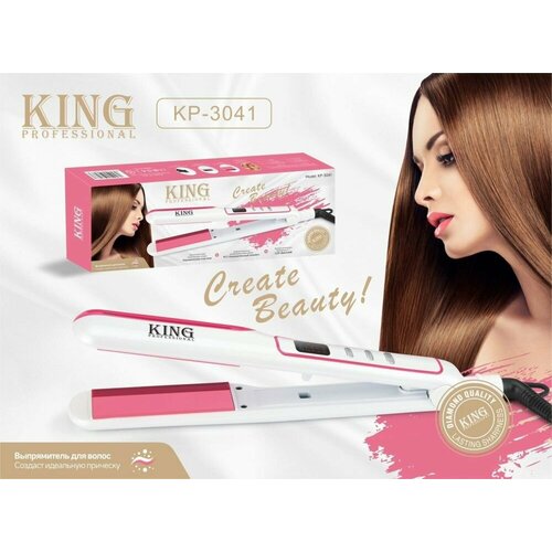 Профессиональный плойка щипцы для укладки и выпрямления волос Белый розовый 242900₽