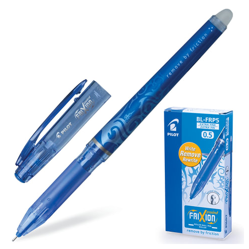 Ручка стираемая гелевая PILOT Frixion Point, синяя, игольчатый узел 0,5 мм, линия письма 0,25 мм, BL-FRP-5