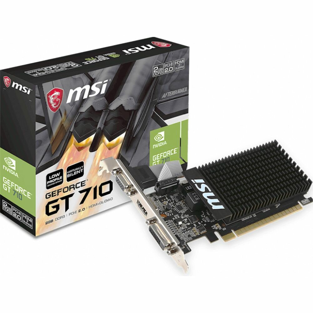 Видеокарта MSI GeForce® GT 710, GT 710 2GD3H LP, 2ГБ, GDDR3, Retail - фото №9