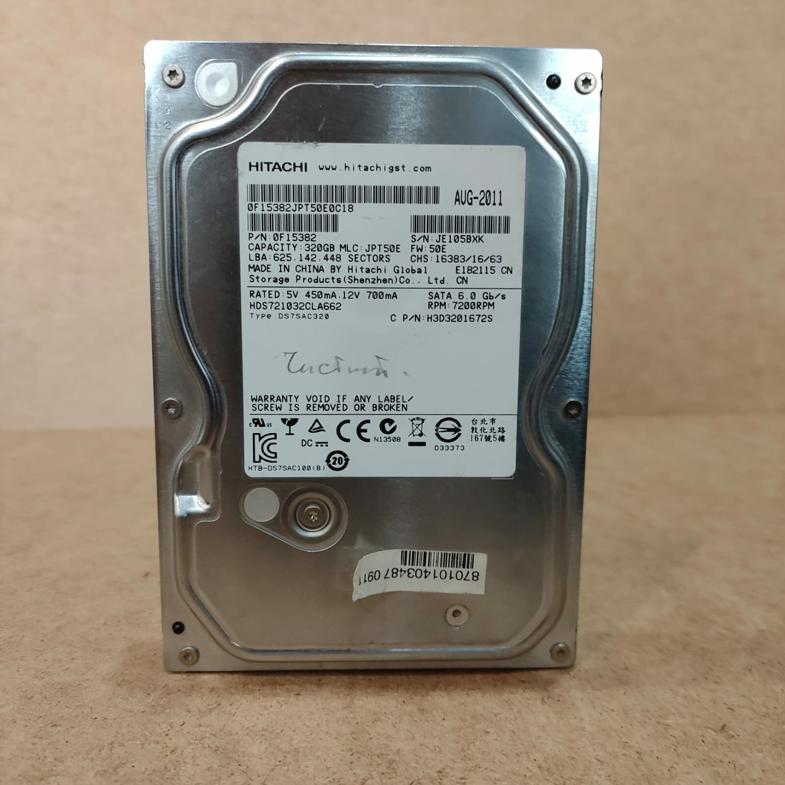 HDD 3,5" Жёсткий диск Hitachi, 320 Gb, 7200RPM, 6 Gb/s