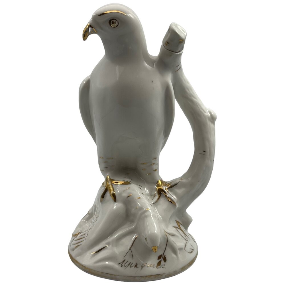 фото Штоф "Сокол", 0.7 л, фарфор, ручная роспись, 1950-1962 гг, Хайтинский завод, СССР