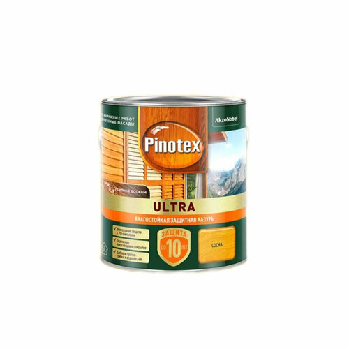 Лазурь защитная влагостойкая для древесины PINOTEX ULTRA сосна 2,5 л лазурь для наружных работ pinotex ultra lasur 10л орех