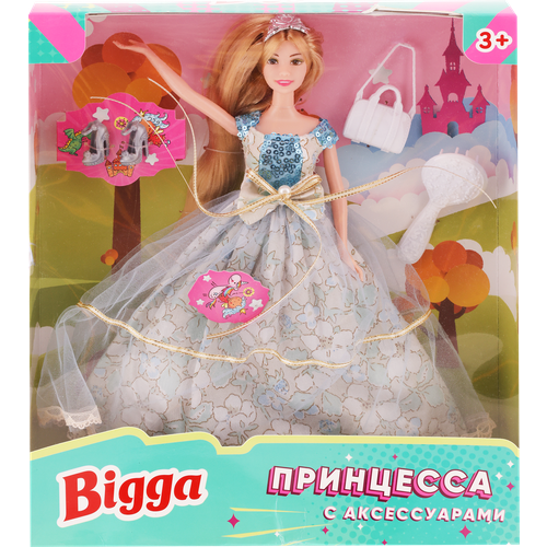 Набор игровой BIGGA Кукла-принцесса, с аксессуарами, 4 предметов набор игровой для песка bigga ведерко с формочками 13 предметов 2 шт