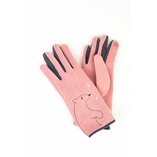 Перчатки Carolon, размер Универcальный, черный, розовый