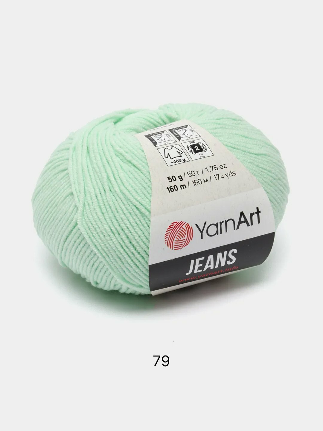 Пряжа YarnArt Jeans, Цвет Мятный