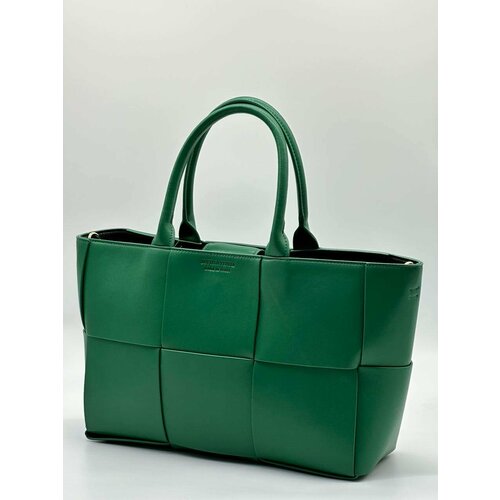 Комплект сумок шоппер , 2, фактура плетеная, матовая, гладкая, зеленый
