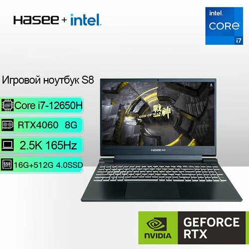 Игровые ноутбуки HASEE-S8-i7-12650H-16G-512G-RTX4060 10312500₽