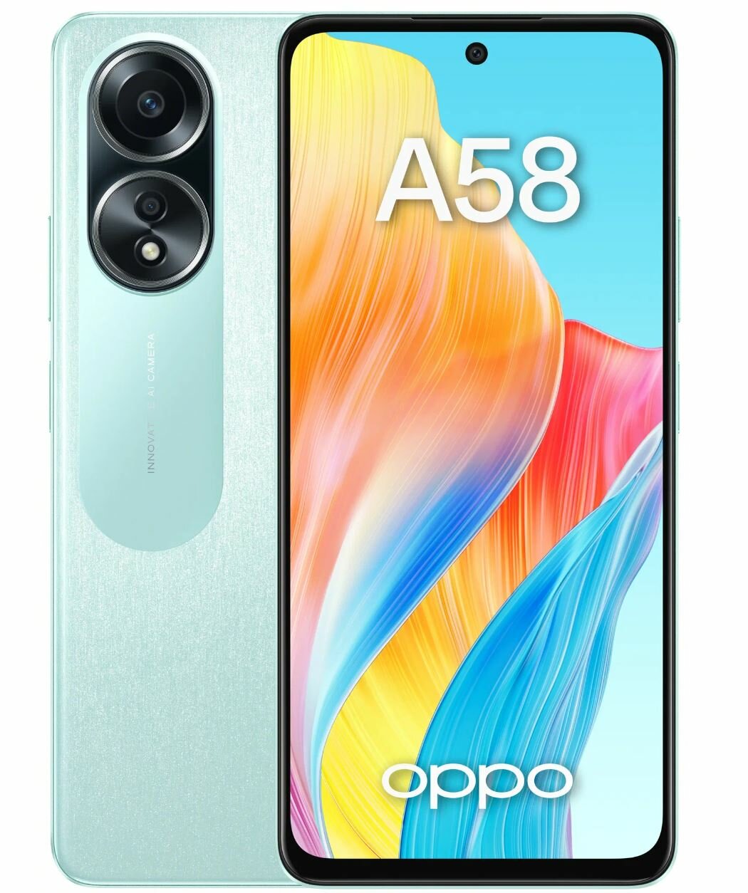 Смартфон OPPO A58 6/128 ГБ RU, Dual nano SIM, светло-зеленый