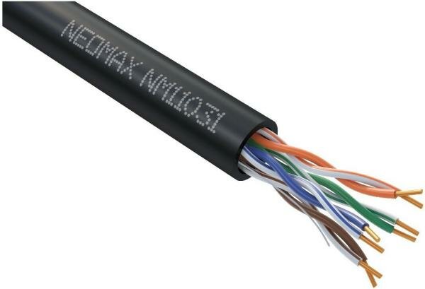 Кабель NEOMAX [NM11031] U/UTP cat.5e 4 пары (305 м) 0.48 мм (24 AWG) Медь, внешний, PE, черный