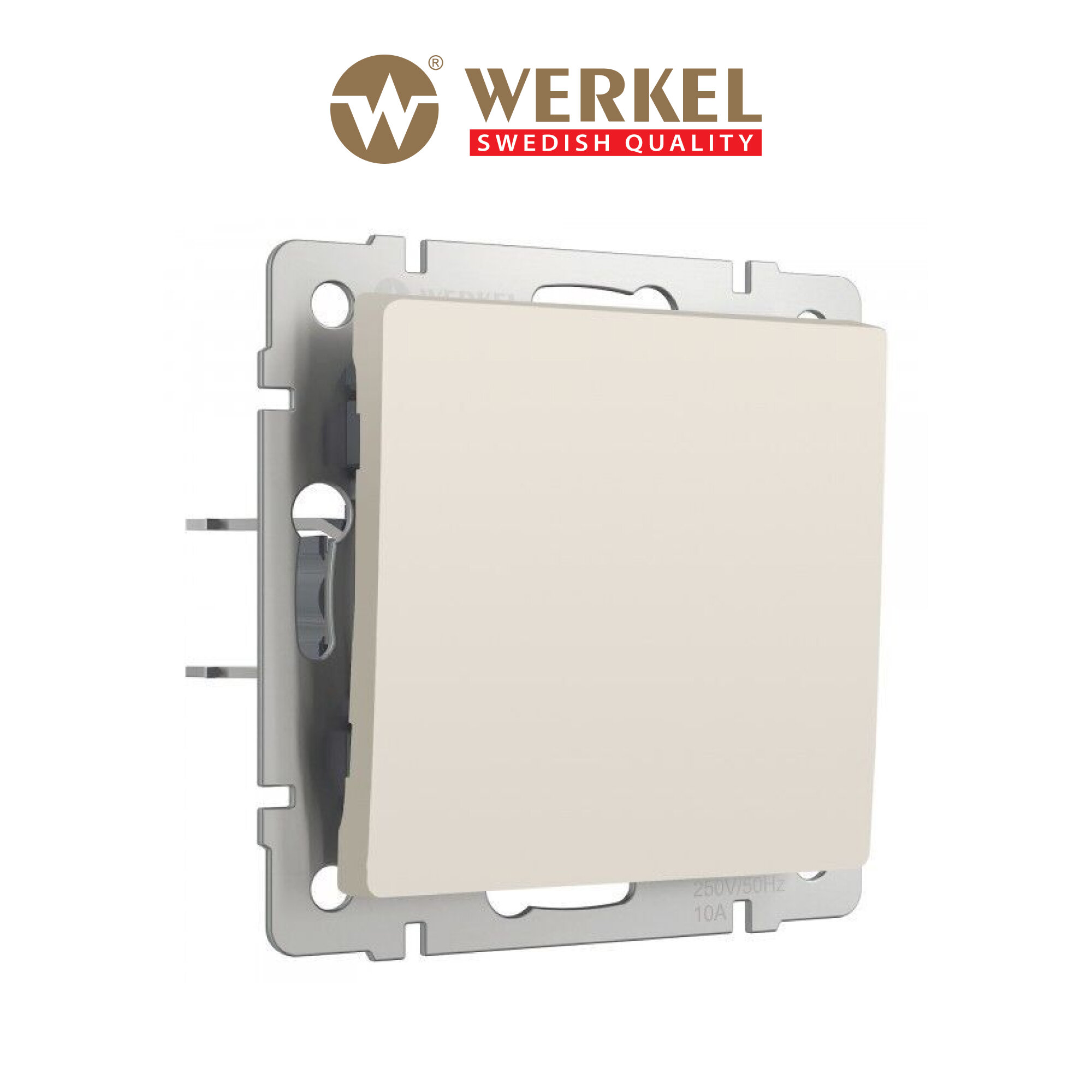 Перекрестный одноклавишный выключатель/переключатель Werkel W1113062 айвори матовый IP20