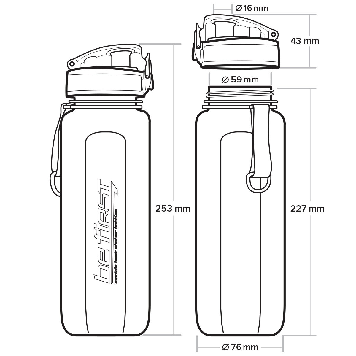 Be First Бутылка для воды 750 мл, BF16019, Фиолетовый