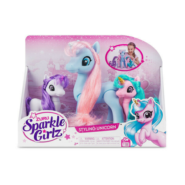 Игровой набор с куклой ZURU SPARKLE GIRLZ Единорог 3шт розовый 18 см / зуру