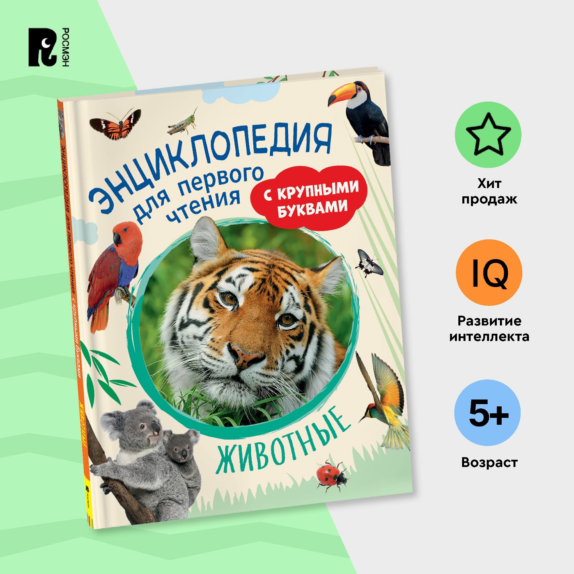 Животные. Энциклопедия для первого чтения с крупными буквами