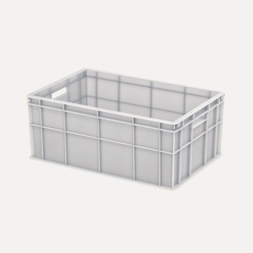 Изображение товара Ящик для молока, мяса, овощей и фруктов сплошной белый, 600х400х250 мм