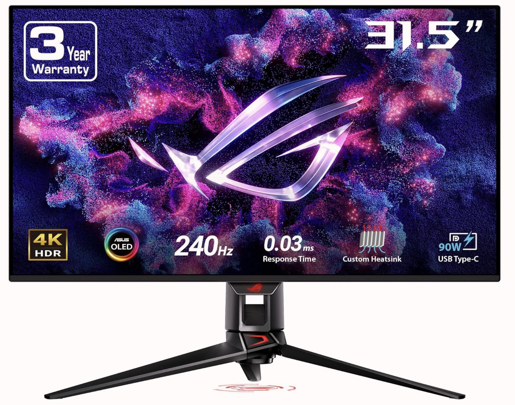 32" Монитор 4К ROG SWIFT OLED PG32UCDM (2024), 3840x2160, 240 Гц, 16:9, 140 PPI, 1000 кд/м2, 0.03 мс, OLED — фото 1