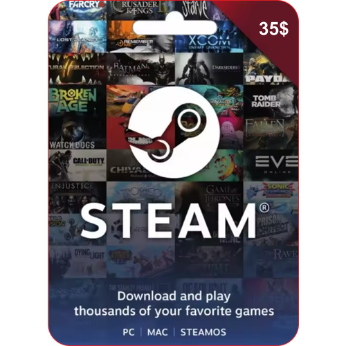 Код пополнения кошелька Steam на 35 не подходит для России Китая в том числе Гонконг Кореи Бразилии Таиланда 5299₽