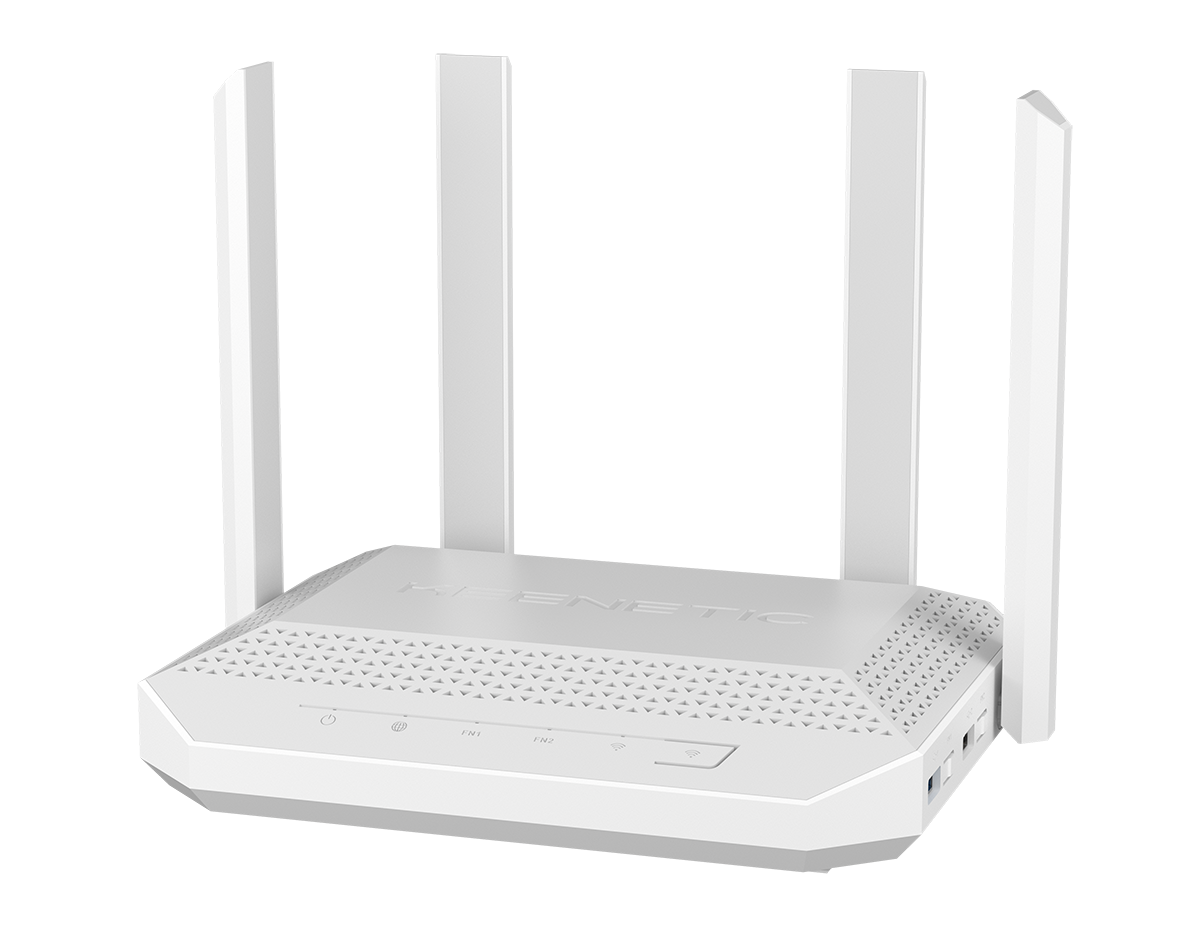 Роутер Keenetic Giga KN-1012, Wi-Fi, Mesh, 802.11ac, AX3000, 4 порта, белый — фото 1
