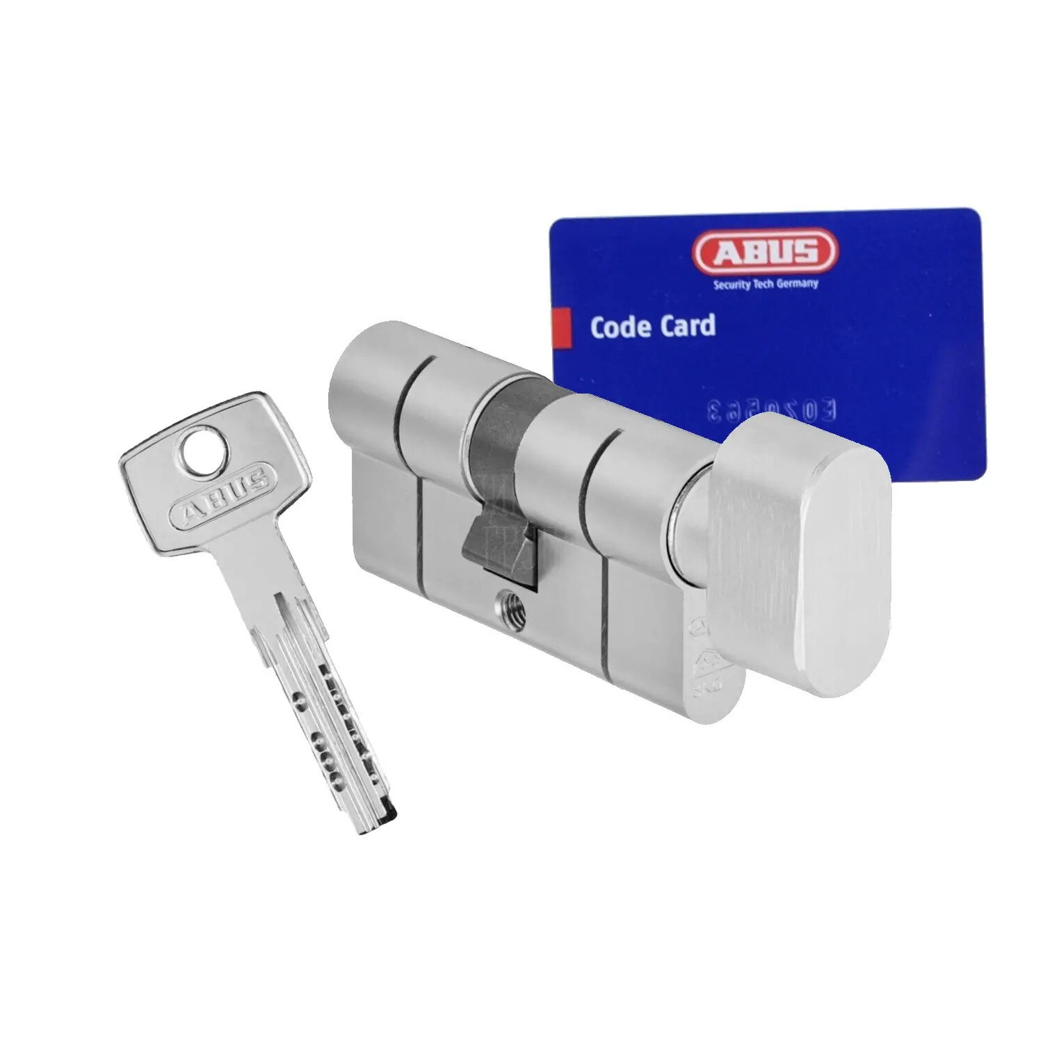 Профильный цилиндр ключ-вертушка ABUS KD10PS Z45/K45 90 mm (40+10+40) H-BOX с удлиненной шейкой ключа никель
