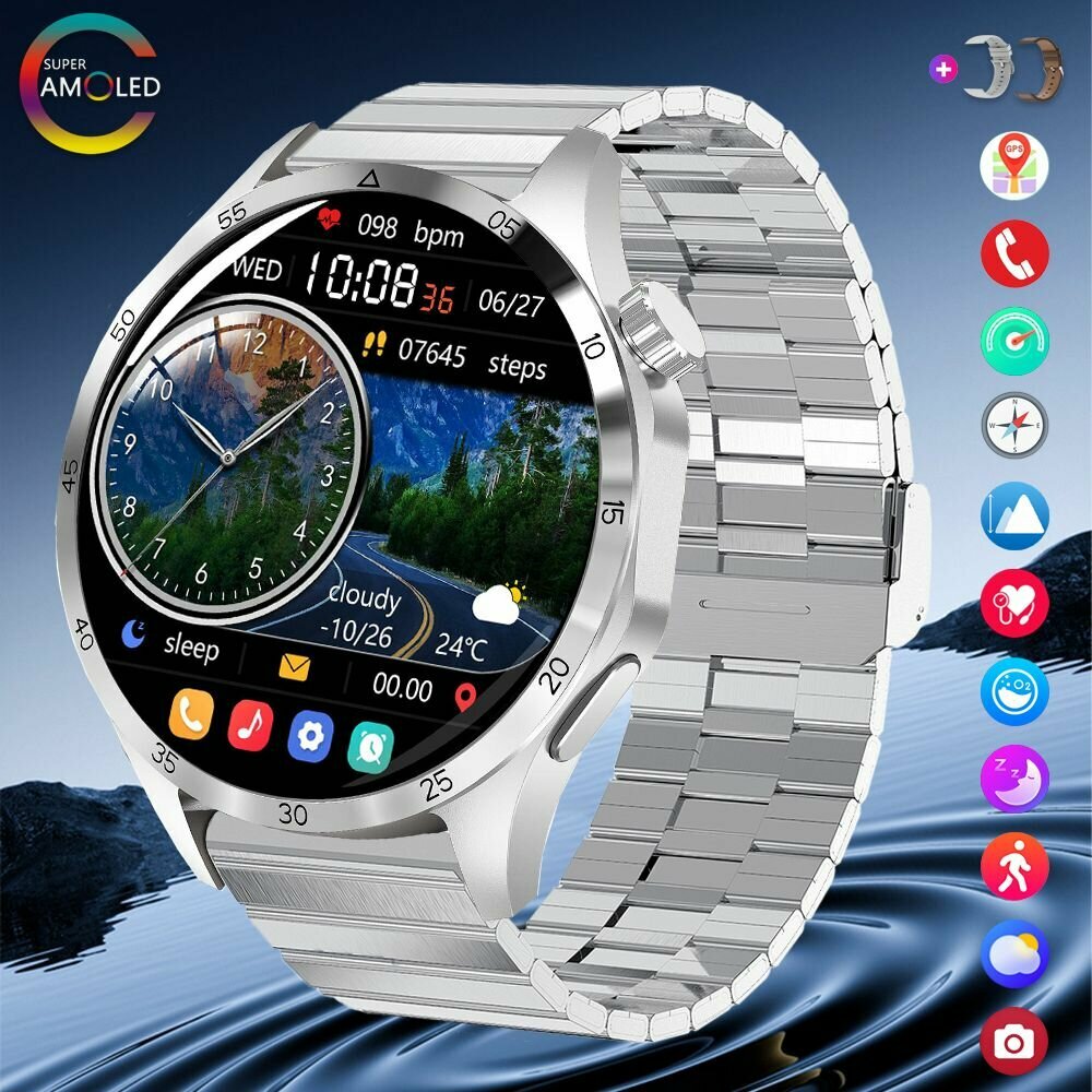 Умные часы Smart Watch Premium 4 Pro, Edition 2024-2025, 46мм, 3 ремешка в комплекте, (наручные смарт часы для айфон/андроид) электронные