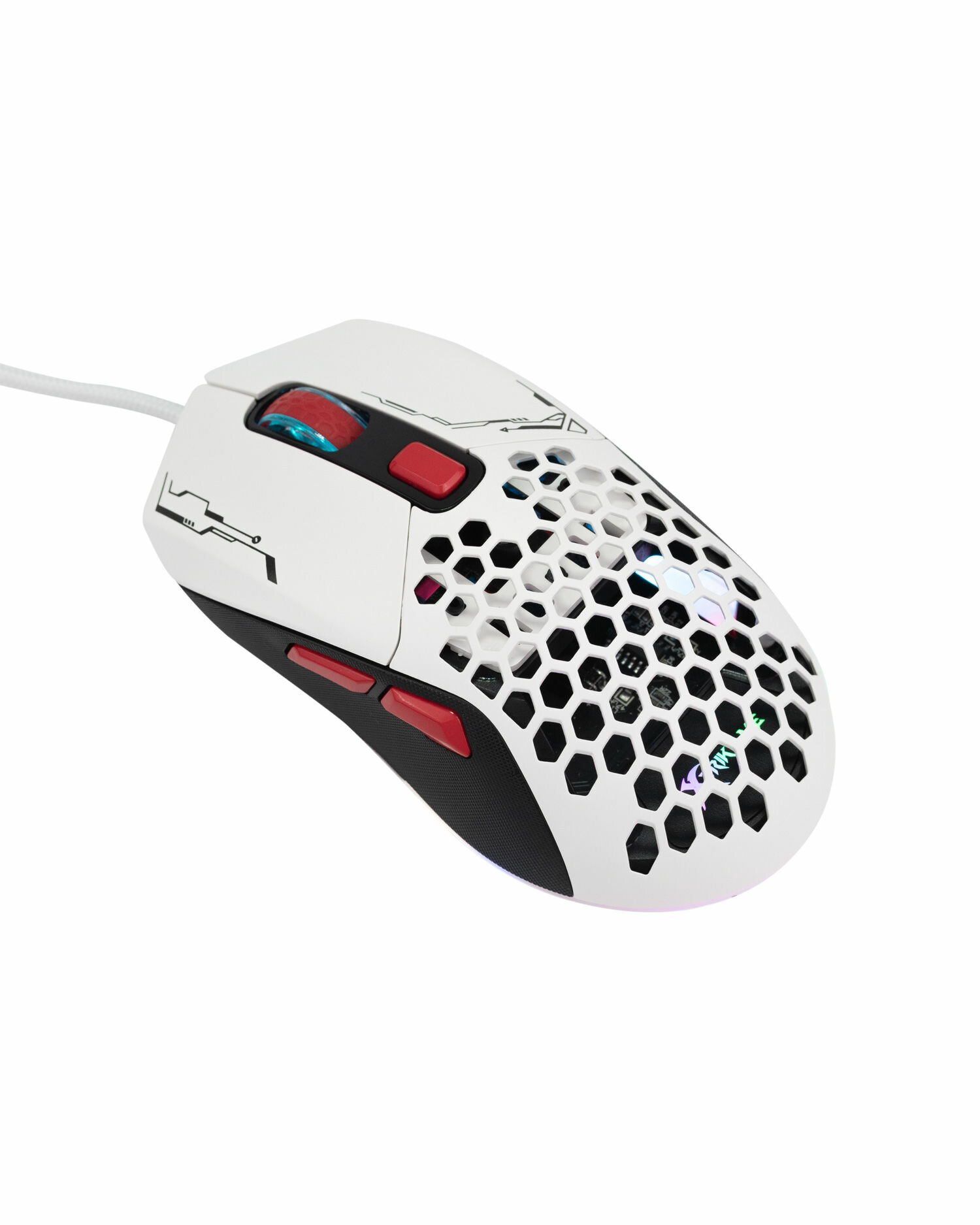 Компьютерная игровая мышь проводная GM-316 с RGB подсветкой USB белая — фото 1