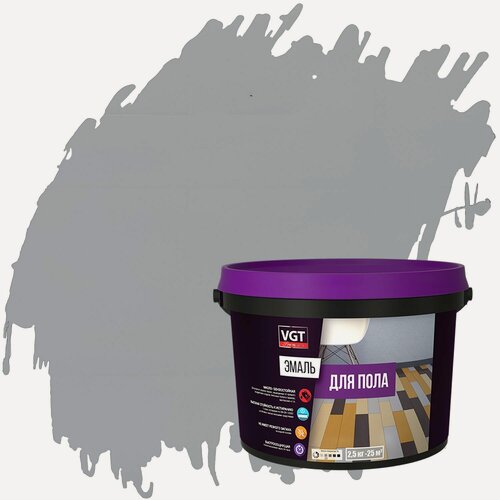 Изображение товара Эмаль акриловая для пола ВД-АК-1179 VGT Профи полуматовая (2,5кг) серый