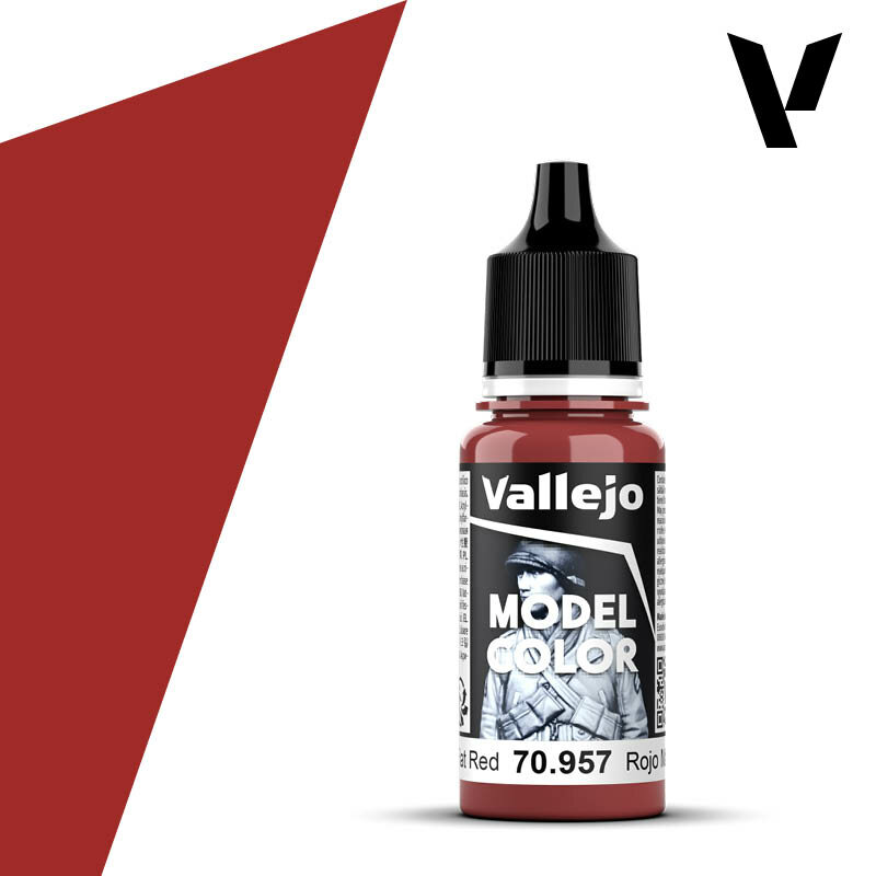 Краска 70957 Vallejo серии Model Color Flat Red (Плоский Красный) 18ml