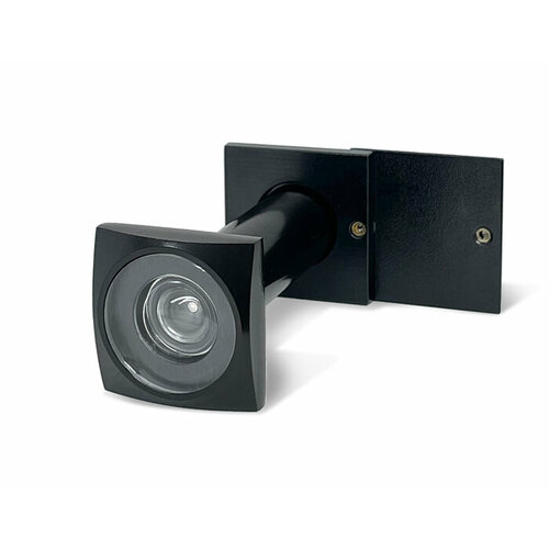 Глазок дверной со шторкой 16/50х90 квадратный (стекло) чёрный