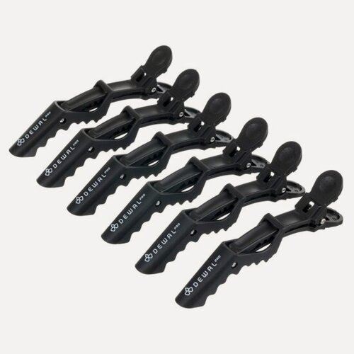 Изображение товара Зажим для волос Dewal Professional DEWAL крокодил 11,2 см, черный, карбон, 6 шт