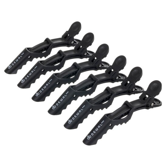 Зажим для волос Dewal Professional DEWAL крокодил 112 см черный карбон 6 шт