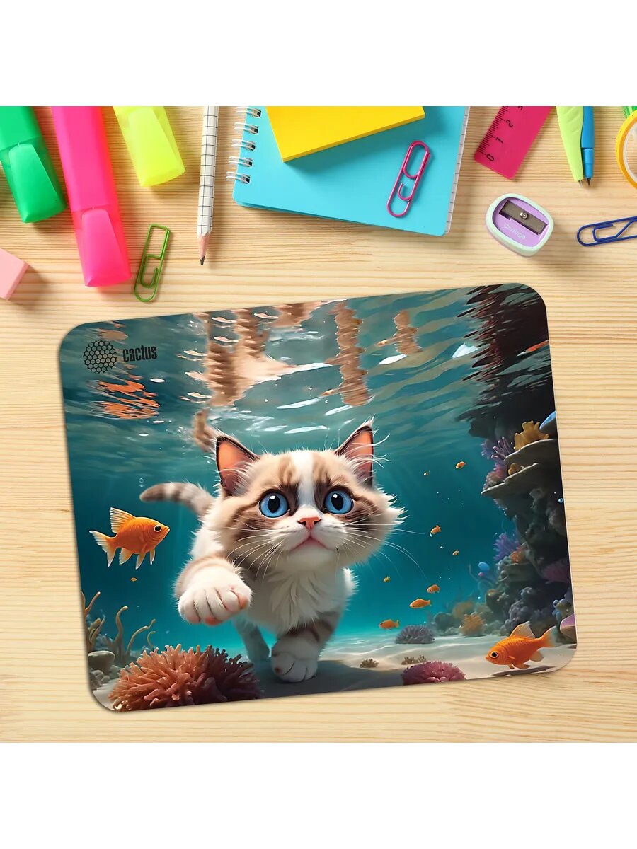 Коврик для мыши CS-MPC-D15M Fish Cat 300x250x3мм — фото 1