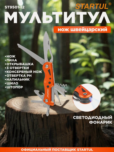 Изображение товара Швейцарский складной нож STARTUL Prof многофункциональный мультитул туристический (ST9501-12)