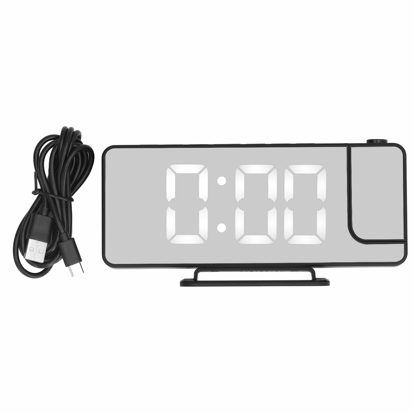 Проекционные часы будильник led цифровые с зеркалом перезаряжаемые 6 уровней яркости прикроватные