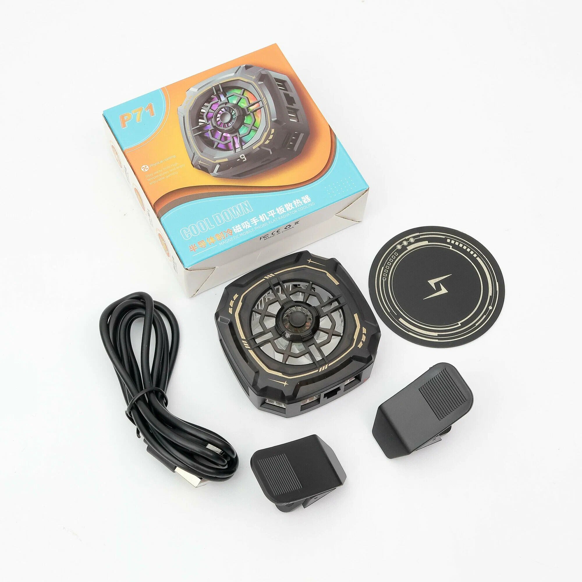 Кулер Phone Cooler P71, для телефона, автоматическое охлаждение, цифровой дисплей