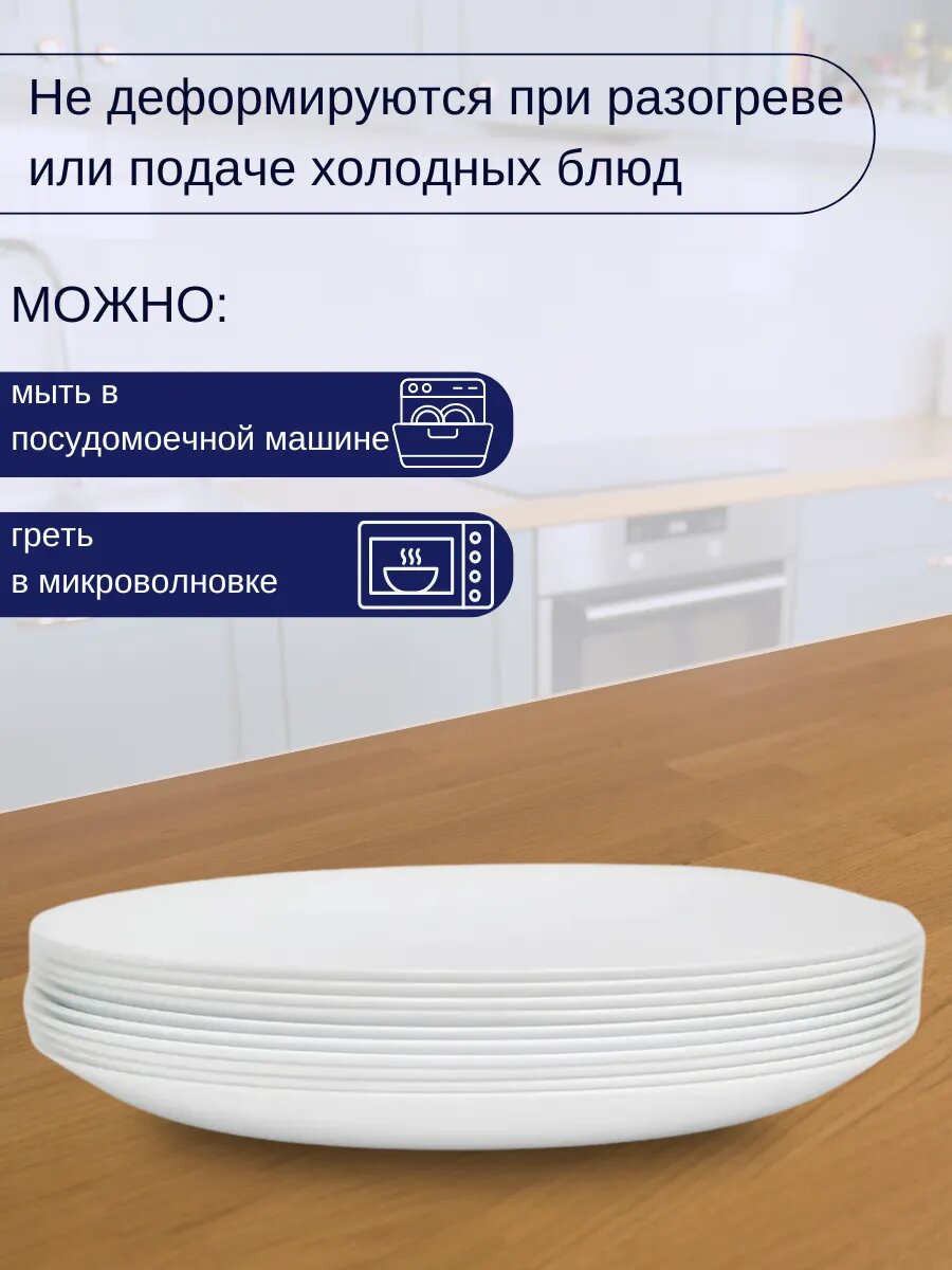 Тарелки пластиковые многоразовые для сервировки 10 шт — фото 1
