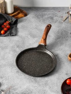 Индукционная блинная Kukmara Granit Ultra Original, 24 см, с ручкой, АП покрытие — фото 1