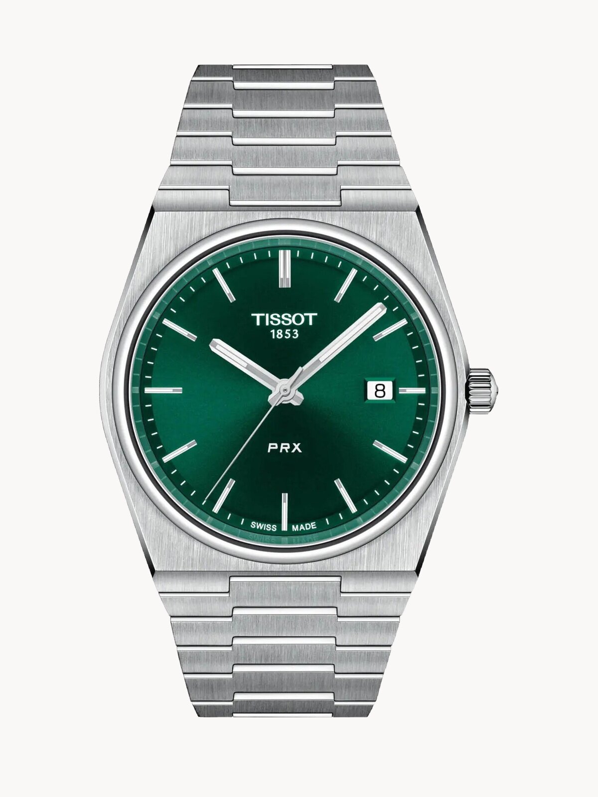 Наручные часы TISSOT PRX, зеленый, серебряный