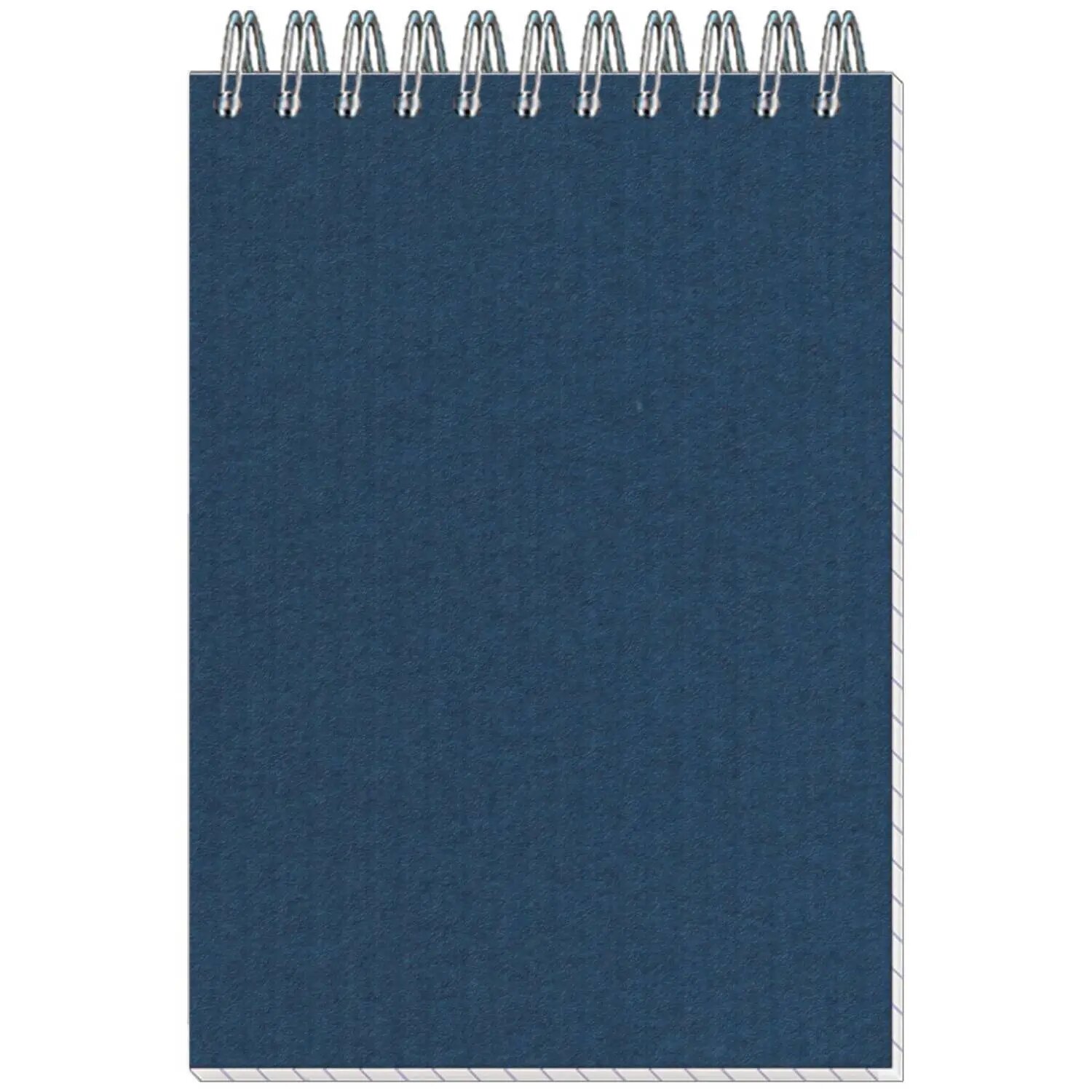 Блокнот микровельвет- А6 50л. спираль, синий, клетка 80шт Полином