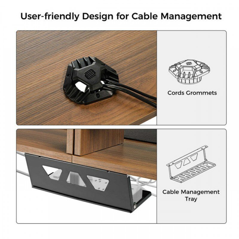 Компьютерный стол Eureka Ergonomic GIP 60 Desk Walnut, 60" - фотография № 4