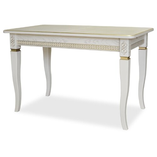 фото Стол кухонный мебелик фидея 3, раскладной, дхш: 120 х 70 см, длина в разложенном виде: 160 см, слоновая кость