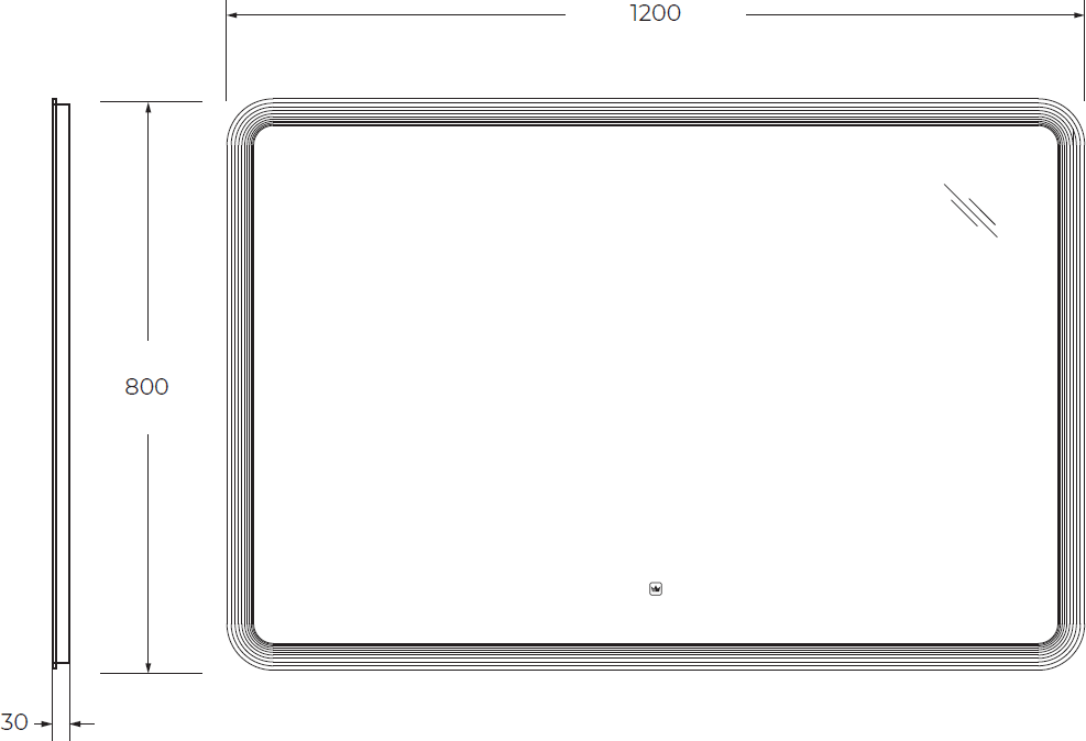 Зеркало с лазерной гравировкой, контурной подсветкой сенсорным выключателем CEZARES CZR-SPC-DUET-1200-800-LED-TCH - фотография № 7