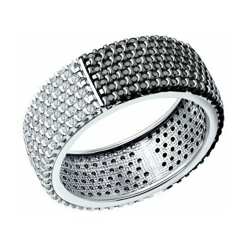фото Кольцо diamant online, серебро, 925 проба, фианит, размер 19.5
