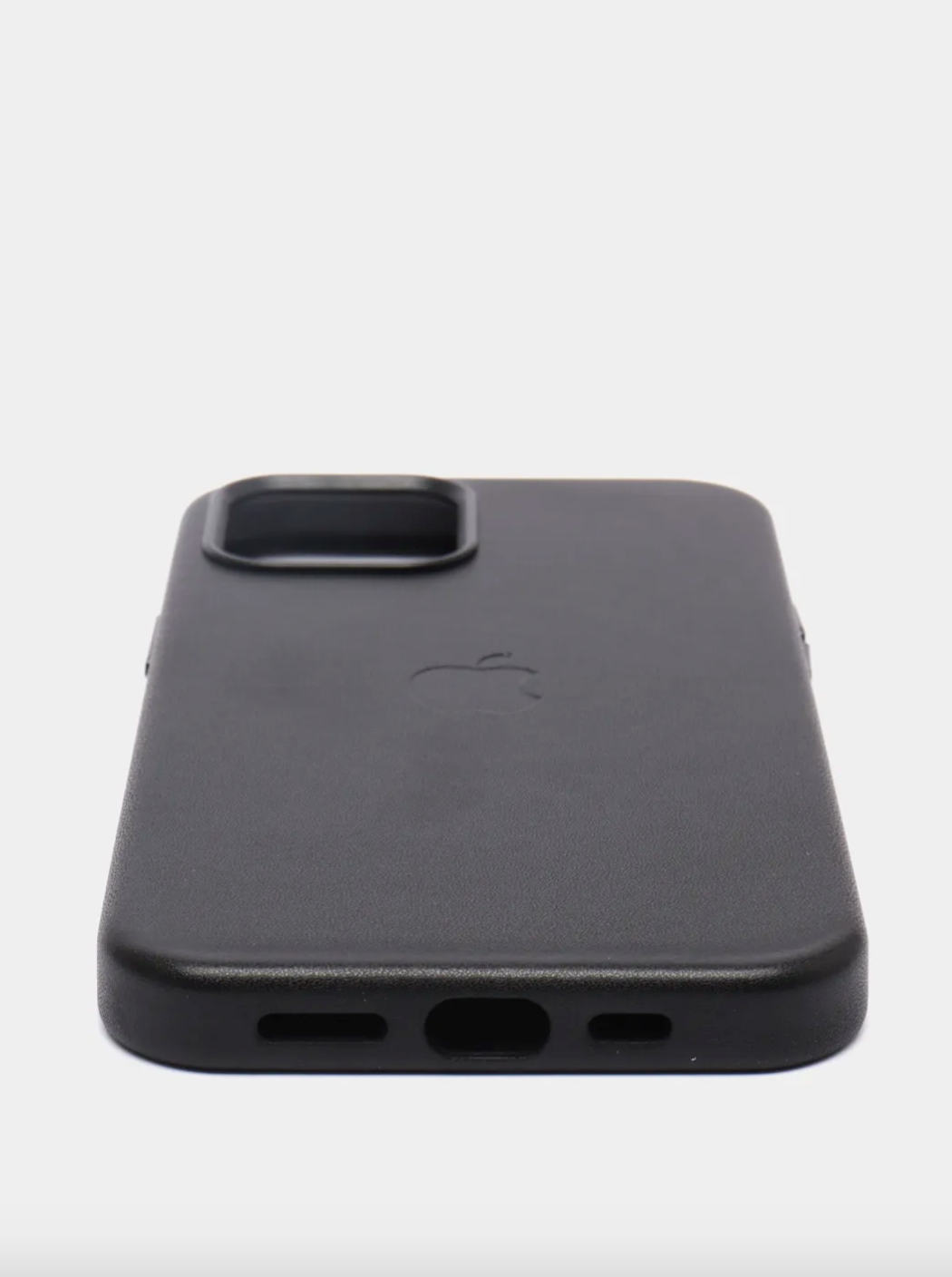 Черный Кожаный чехол Leather Case для iPhone 12 /12 Pro с функцией MagSafe