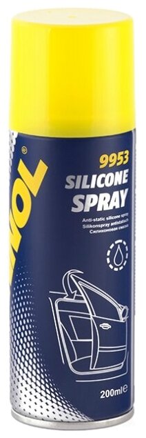 Mannol Смазка Водоотталкивающая Силикон. Silicone Spray Antistatisch 200мл (9953) (Аэрозоль) MANNOL арт. 2451