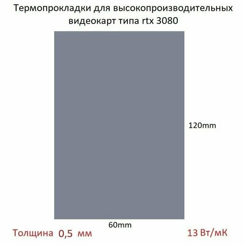 Термопрокладки для высокопроизводительных видеокарт 120мм*60мм*0,5мм