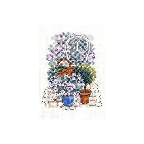 фото Набор для вышивания цветы в кашпо permin