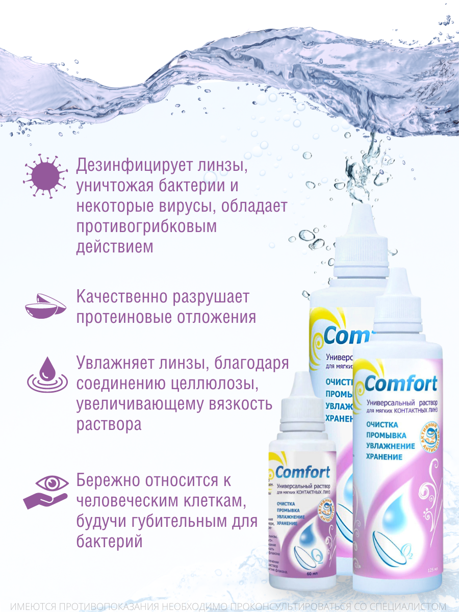 OPTIMED comfort, 60 мл (Без контейнера) (Оптимед Комфорт), Универсальный раствор для контактных линз