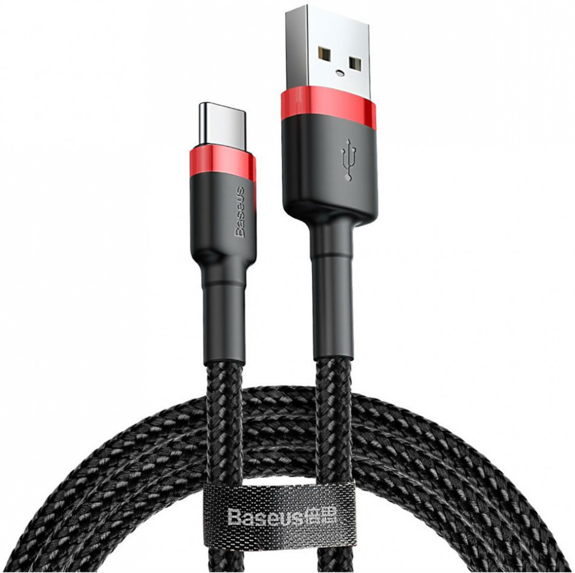 Аксессуар Baseus cafule Cable USB - Type-C 2A 3m Red-Black CATKLF-U91